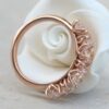 Peach Pink Morganite Wedding Ring Lily Petal Prongs Rose Gold LS5938