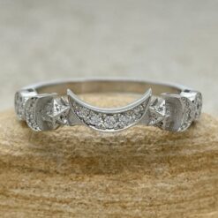 Sun Moon and Stars Lab Organic Diamond Ring White Gold Platinum LS5896