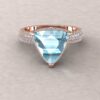 White Diamond Hidden Halo Aquamarine Engagement Ring Rose Gold LS5287