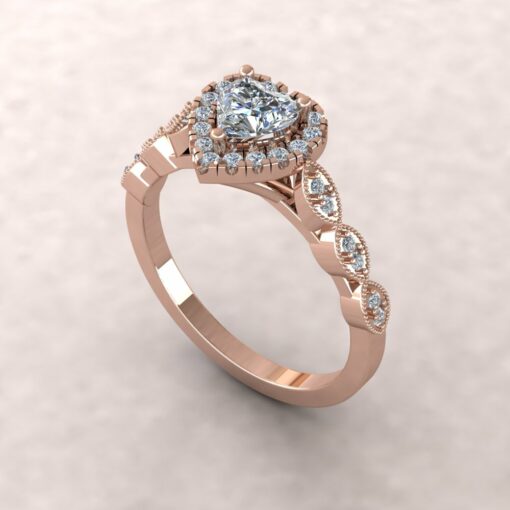 eloise diamond 5mm heart half eternity engagement ring 14k rose gold ls5663