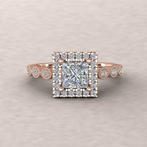 eloise diamond 5mm princess half eternity engagement ring 14k rose gold ls5665