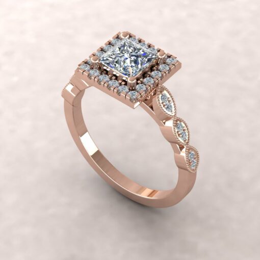 eloise diamond 5mm princess half eternity engagement ring 18k rose gold ls5665