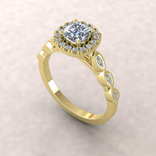 eloise diamond 5mm square cushion half eternity engagement ring 14k yellow gold ls5672