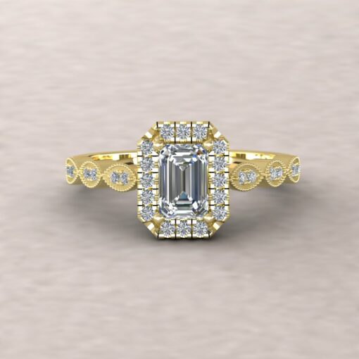 eloise diamond 6x4mm emerald half eternity 14k yellow gold ls5662