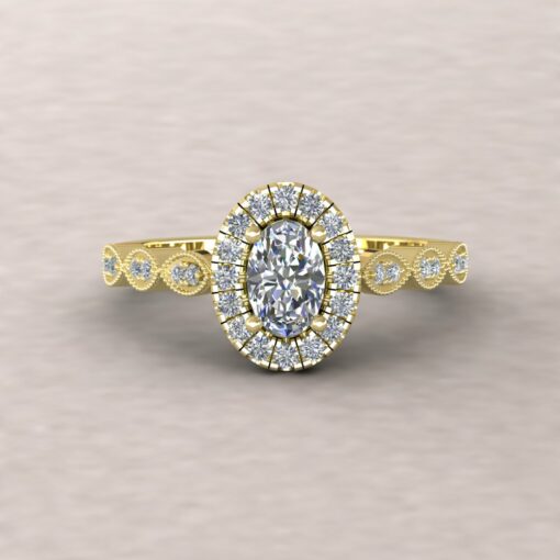 eloise diamond 6x4mm oval half eternity engagement ring 14k yellow gold ls5666