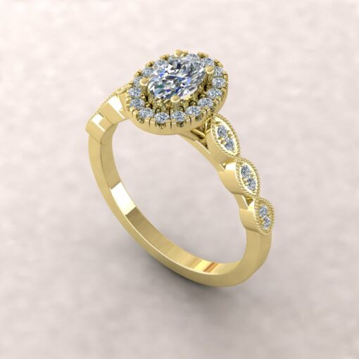eloise diamond 6x4mm oval half eternity engagement ring 14k yellow gold ls5666
