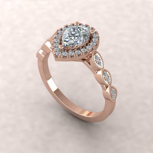 eloise diamond 7x5mm pear half eternity engagement ring 14k rose gold ls5667