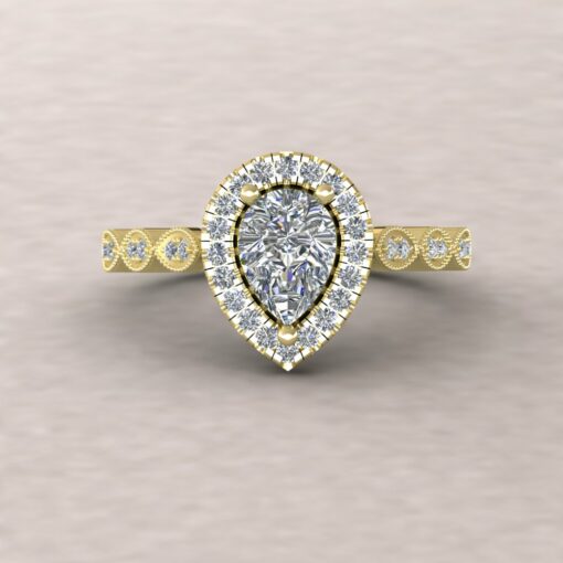 eloise diamond 7x5mm pear half eternity engagement ring 14k yellow gold ls5667