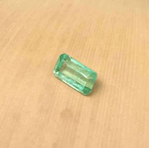 genuine loose ocean green emerald 8x5mm emerald cut 1.24 carats LSG521