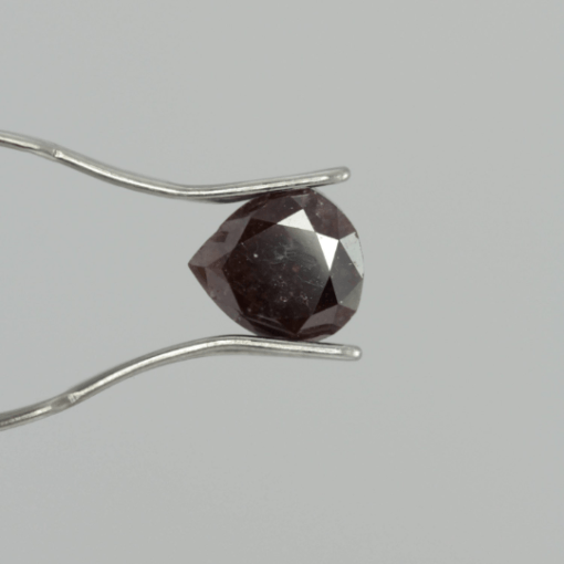 genuine rough cut dark brown diamond 7x6mm pear shaped 1.37ct LSG475