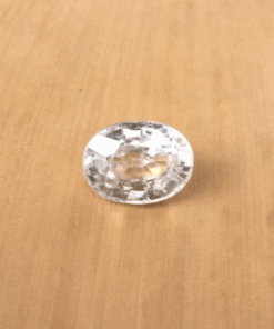 genuine white sapphire 9x7mm oval cut 3.5 carats LSG348