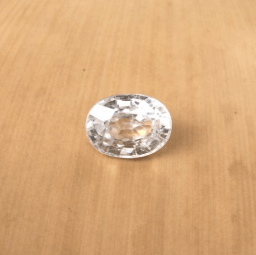 genuine white sapphire 9x7mm oval cut 3.5 carats LSG348
