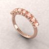 lily morganite 7 stone wedding band 3.5mm round cut 14k rose gold ls5950