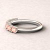 lily morganite 7 stone wedding band 3.5mm round cut 14k white gold ls5950