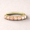 lily morganite 7 stone wedding band 3.5mm round cut 14k yellow gold ls5950