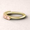 lily morganite 7 stone wedding band 3.5mm round cut 14k yellow gold ls5950