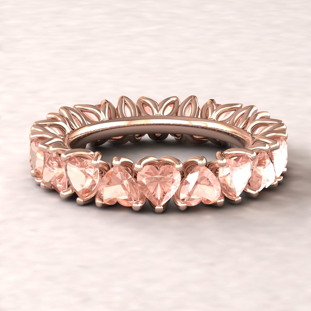 Heart Morganite Eternity Ring for your Ring Stack or Wedding Band ⋆ ...
