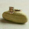 melina gia certified padparadscha 10.5x7mm orange pink sapphire solitaire engagement ring 14k rose gold LS5248