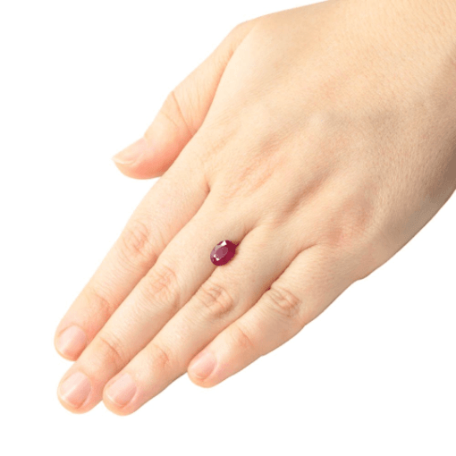 pigeon blood red oval ruby 9x7mm 2 carats GIA certified LSG397