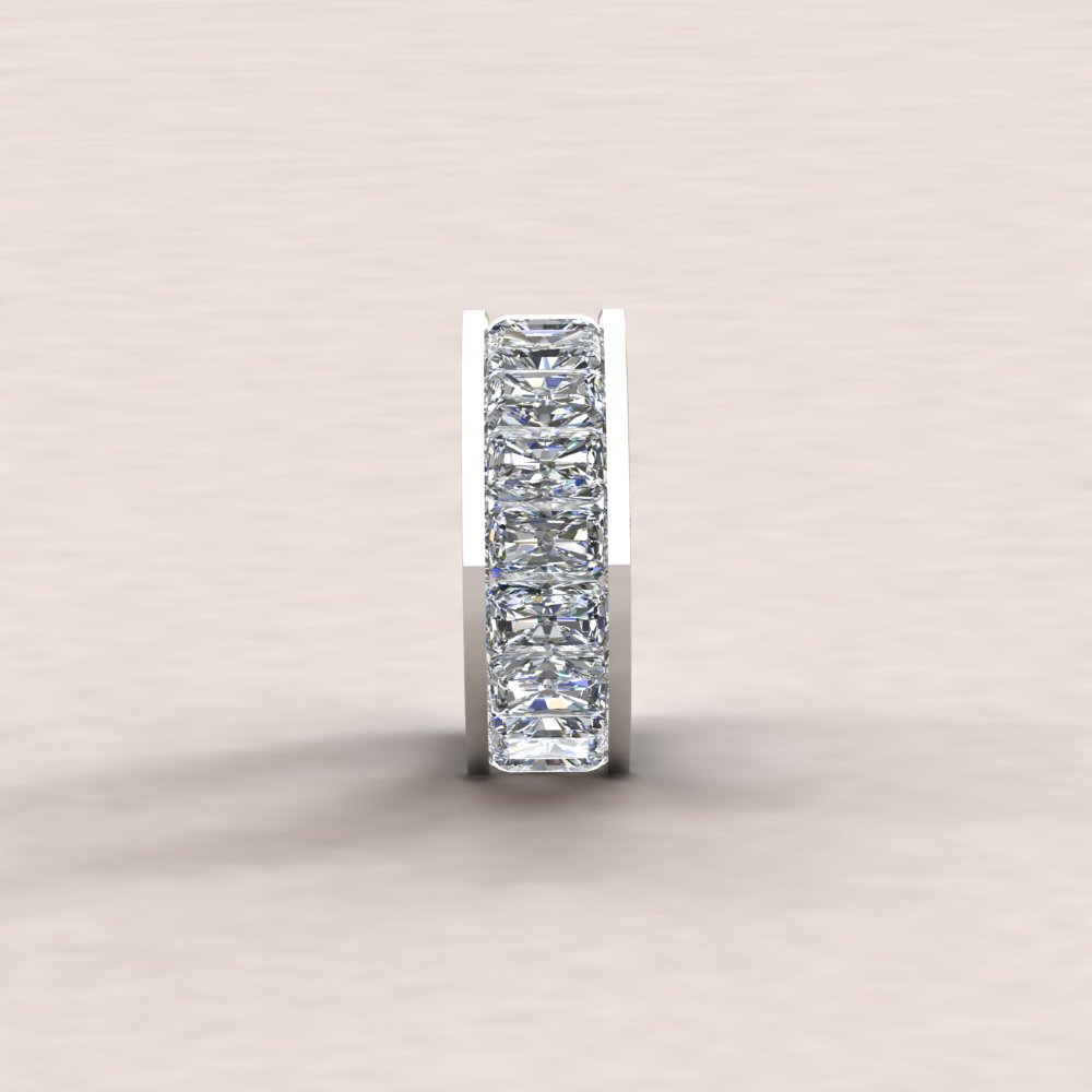 Custom Radiant Cut IGI Certified Lab Grown Diamond Platinum Wedding Band - Image 5