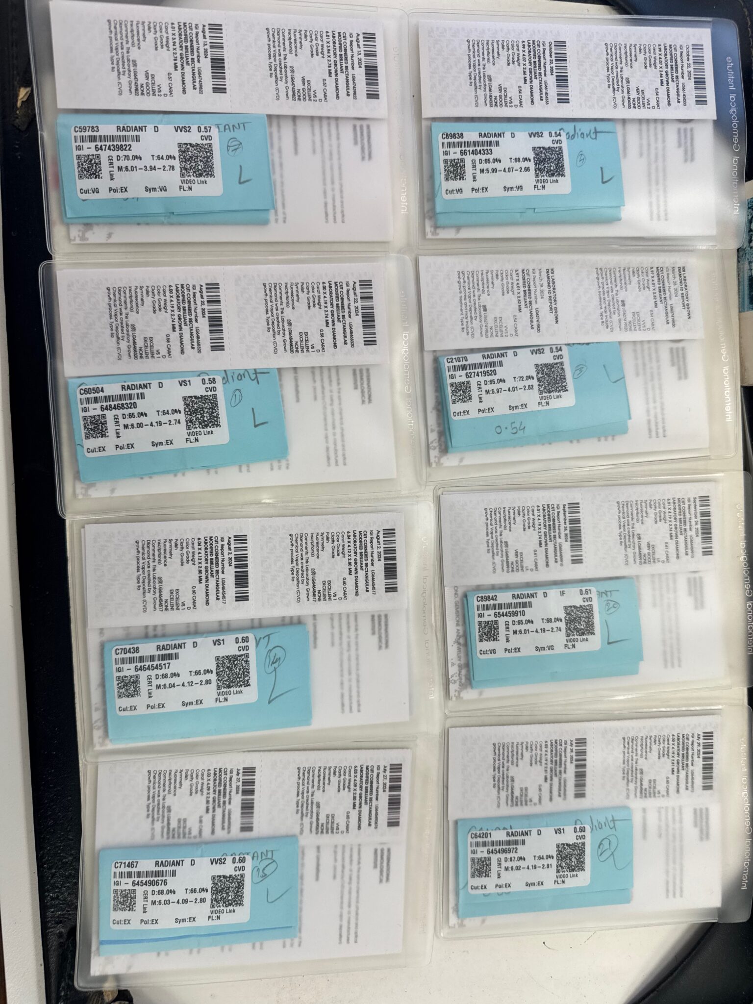 Custom Radiant Cut IGI Certified Lab Grown Diamond Platinum Wedding Band - Image 8