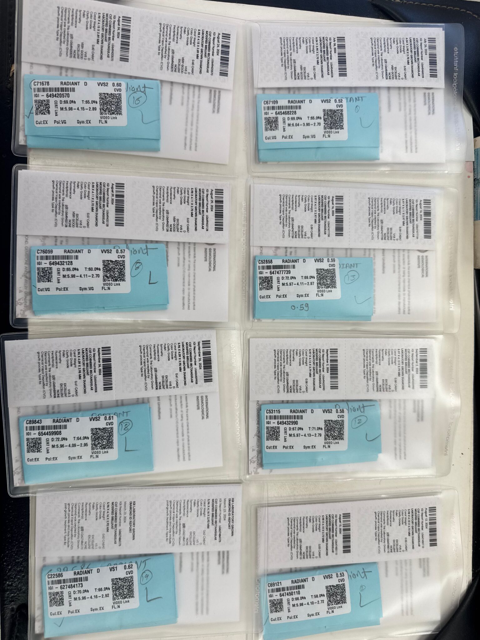 Custom Radiant Cut IGI Certified Lab Grown Diamond Platinum Wedding Band - Image 9