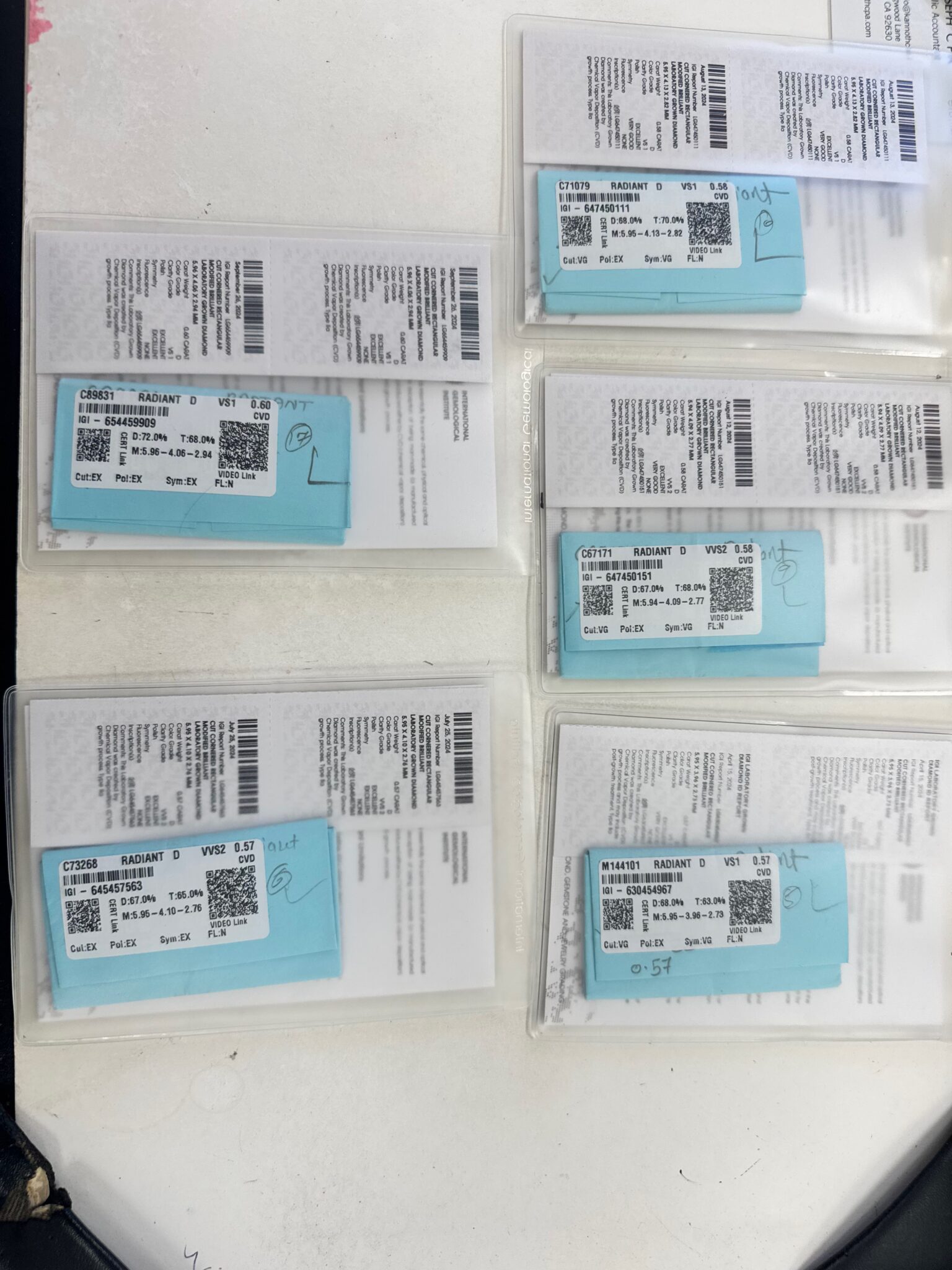 Custom Radiant Cut IGI Certified Lab Grown Diamond Platinum Wedding Band - Image 10