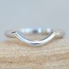 Minimalistic Plain Contoured Stacking Ring White Gold Platinum LS6057