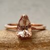One Carat Pear Morganite Engagement Ring Lily Prongs Rose Gold LS5862