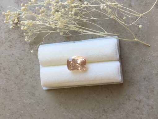 Custom Rare Peach Sapphire Solitaire Ring - Image 10