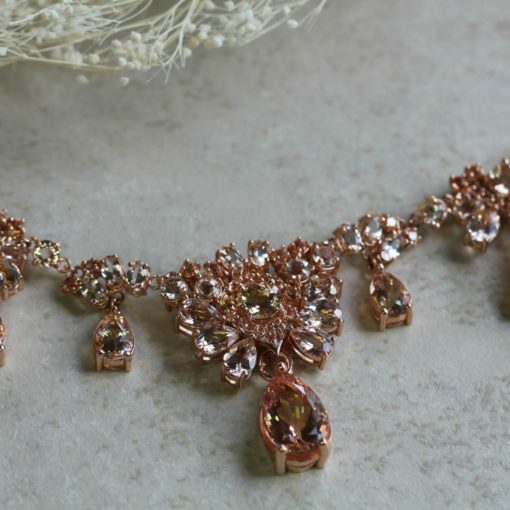 genuine morganite sapphire necklace pear shaped LSG6065