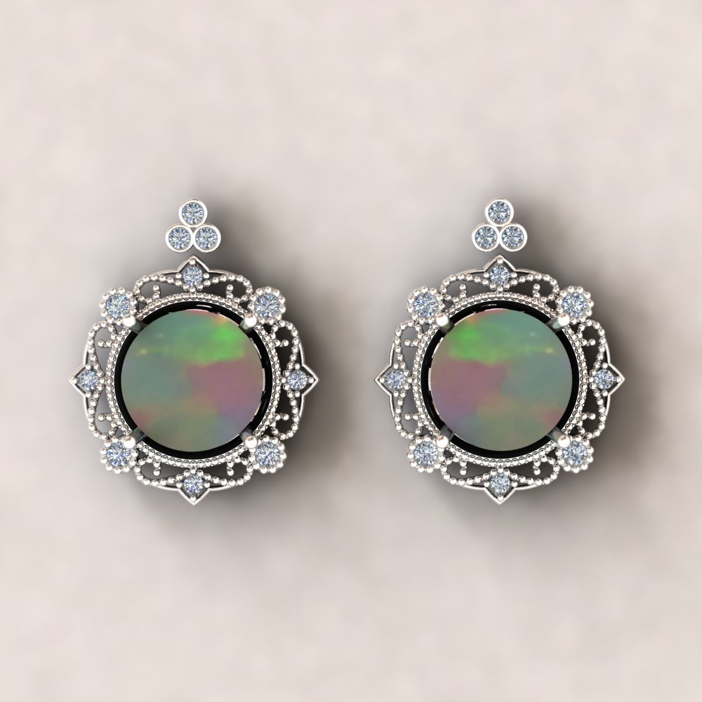 Custom diamond earrings for your opals - Image 4