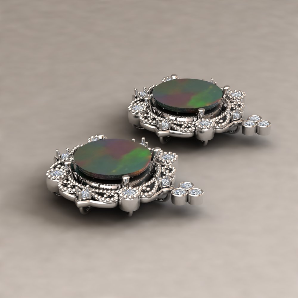 Custom diamond earrings for your opals - Image 5