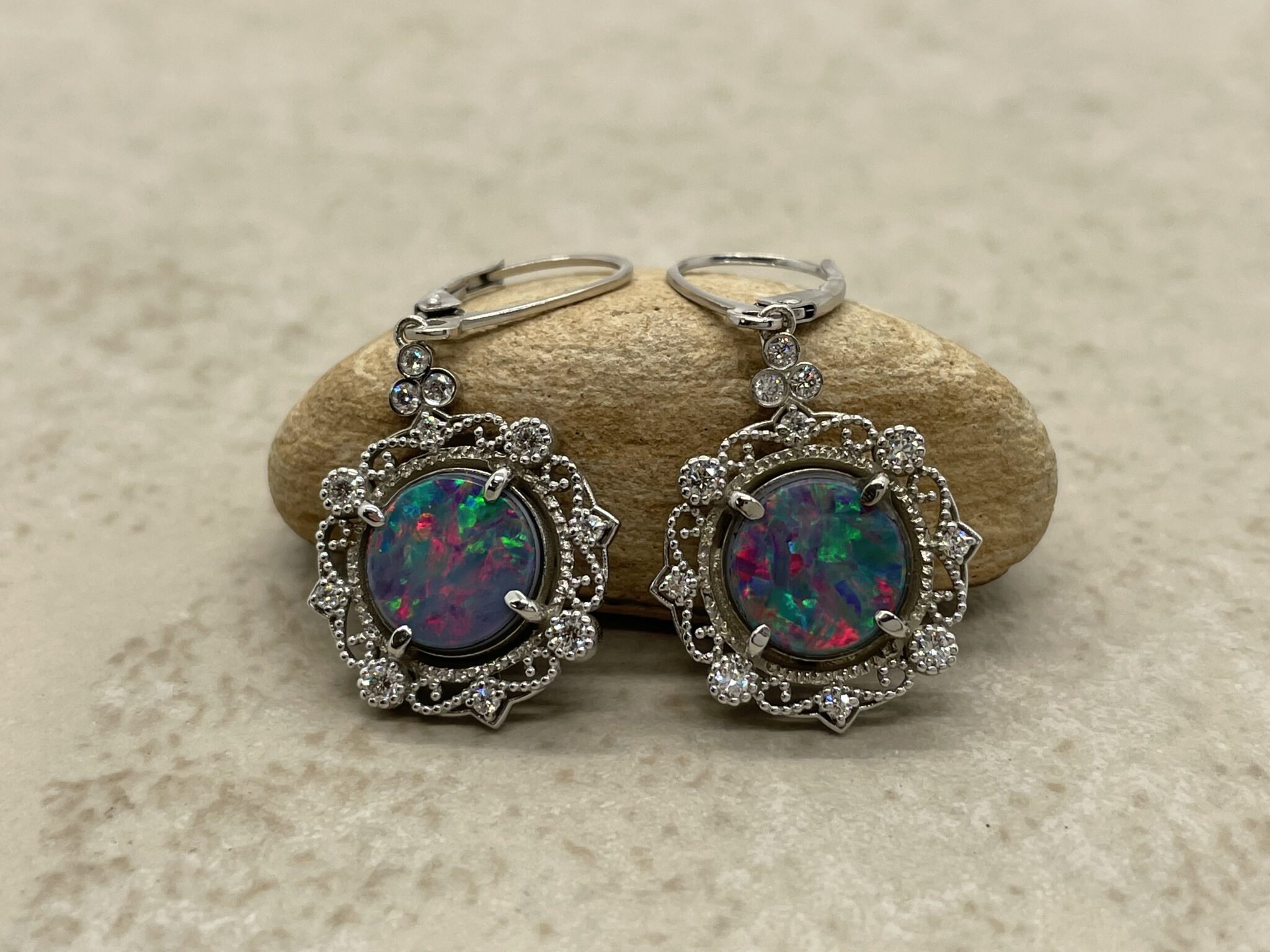 Custom diamond earrings for your opals - Image 2