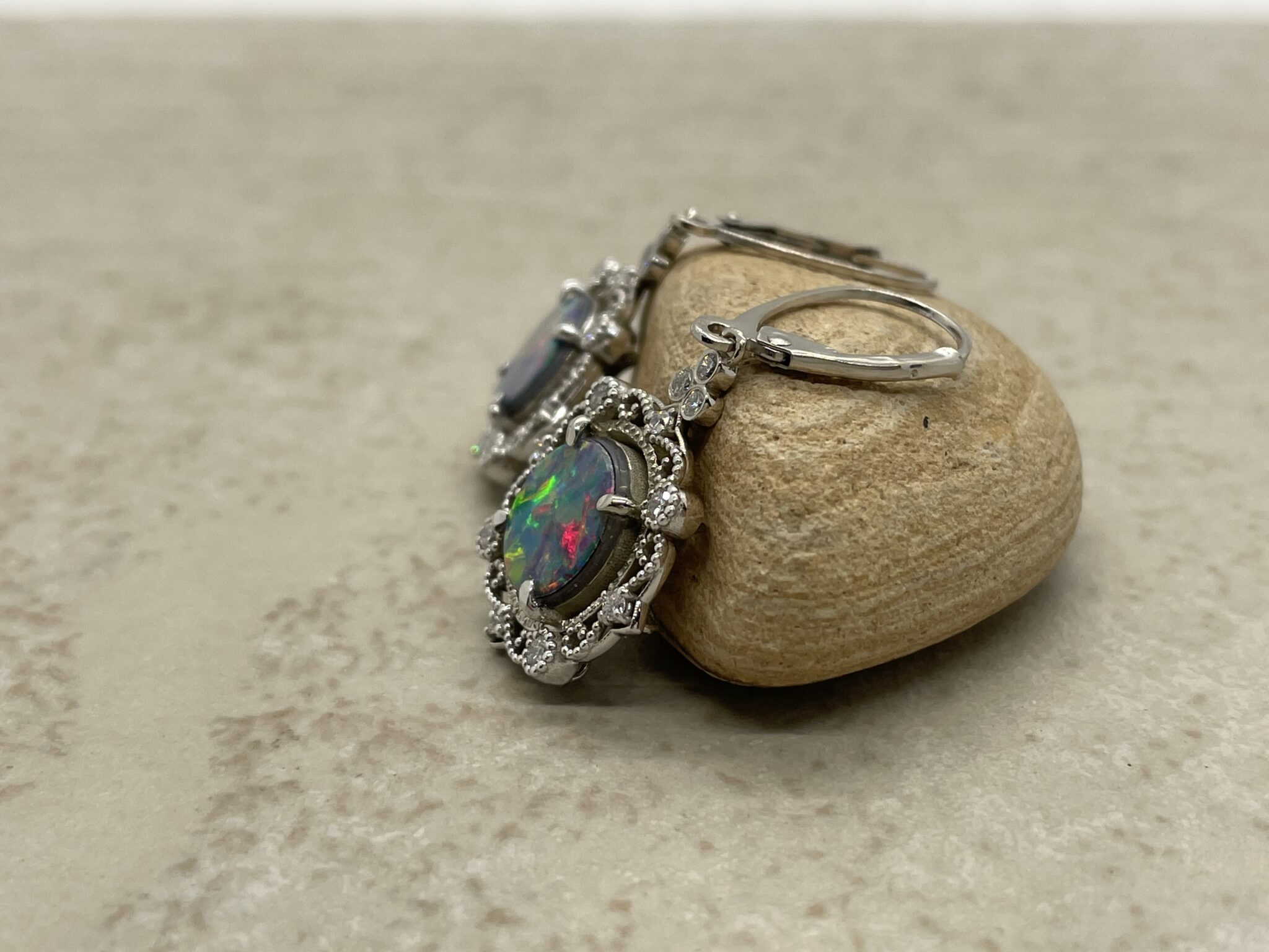 Custom diamond earrings for your opals - Image 3