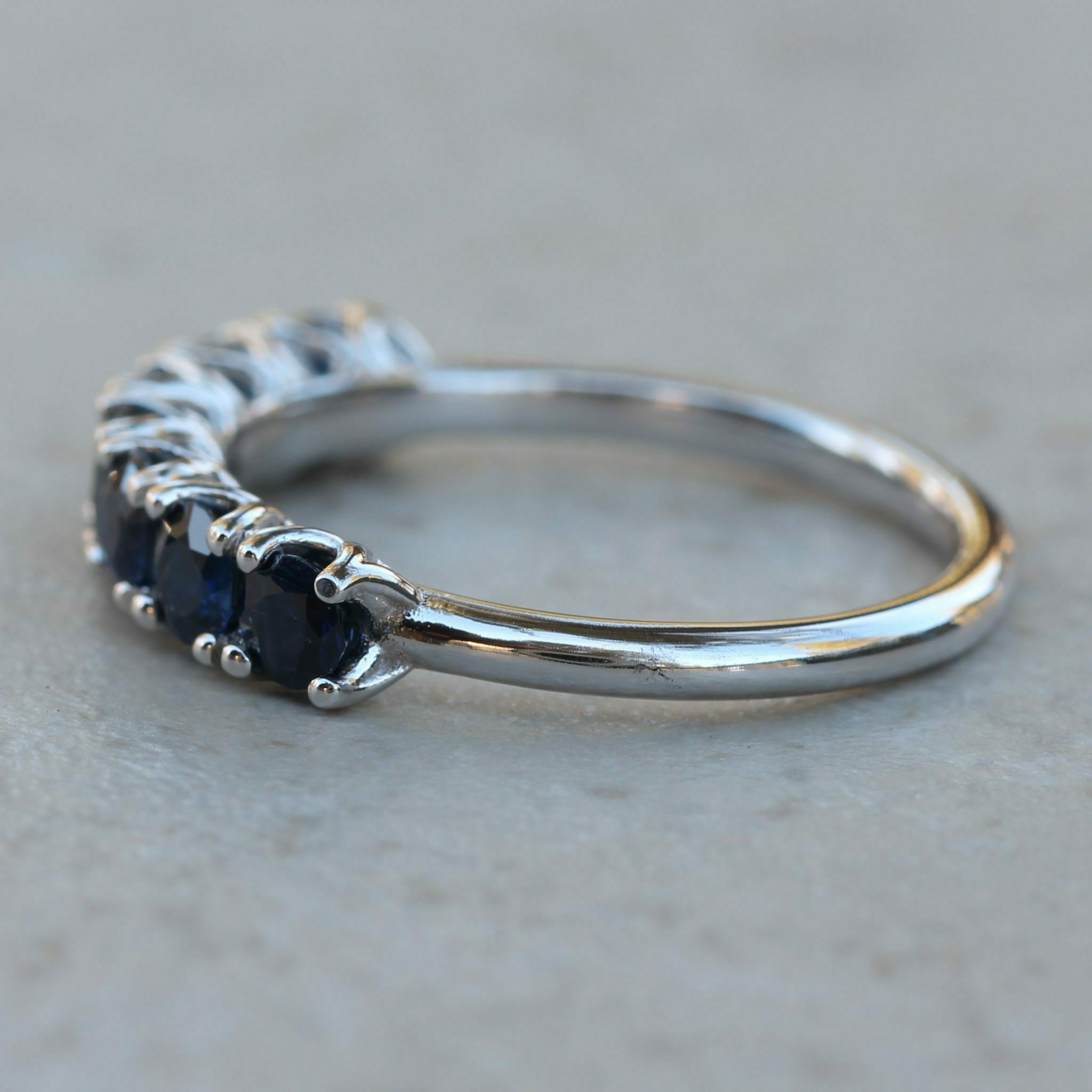 Blue Sapphire 7 stone Lily Collection band - Image 3