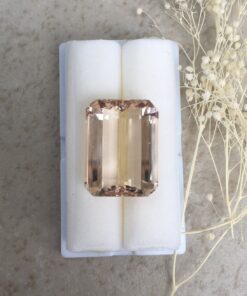 Genuine Light Peach Morganite - 14x19mm 16.83 carat Emerald Cut - flawless - LSG1316