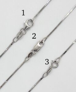 Lobster Spring Clasp Italian Crafted Solid White Gold Box Chain LS6093