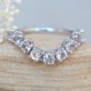 Round Cut Contoured Morganite Wedding Ring White Gold Platinum LS6081