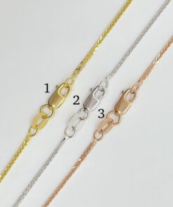 Secure Lobster Clasp 14 Karat Solid Gold 1mm Spiga Style Chain LS6094