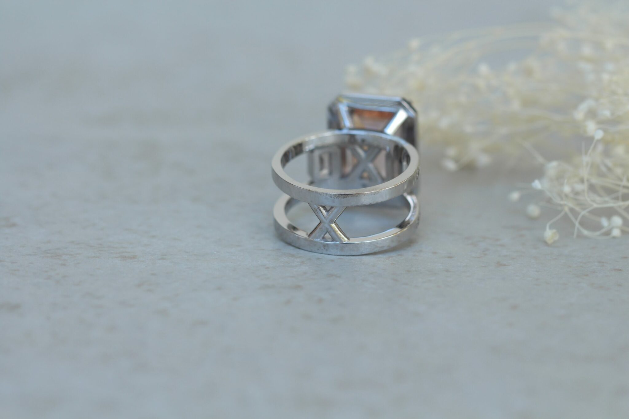 New Morganite and Diamond engagement ring with 2 wedding bands - Image 6