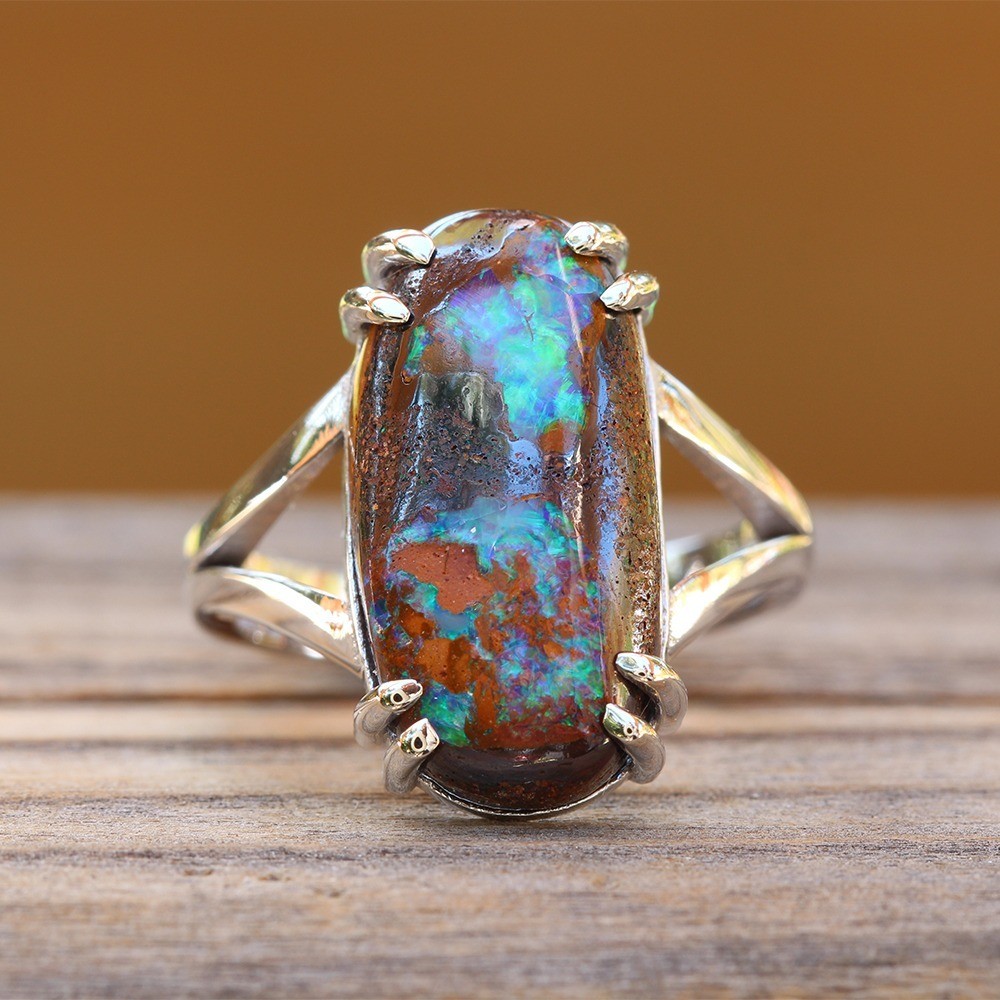 Boulder-opal-ring-with-split-shank-and-double-prongs-by-Laurie-Sarah-LS6004-1