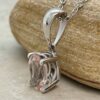 Genuine Oval Peachy Pink Morganite Pendant White Gold Platinum LS5688