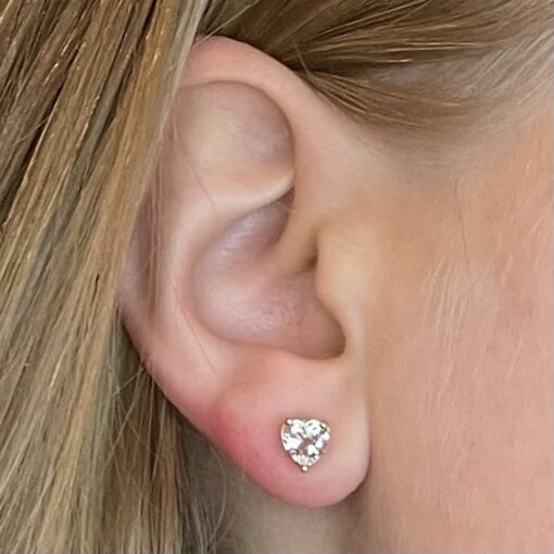 Heart Cut Peach Morganite Earrings Filigree White Gold Platinum LS5685