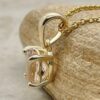 Oval Peachy Pink Morganite Filigree Bridal Necklace Yellow Gold LS5688