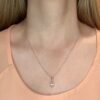 Solitaire Oval Peach Pink Morganite Pendant White Gold Platinum LS5688