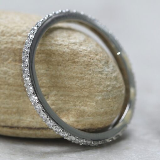 Full Eternity Round Diamond Stacking Ring White Gold Platinum LS6151