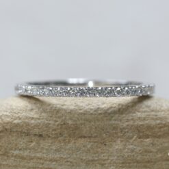 Lab Organic Round Cut Diamond Wedding Band White Gold Platinum LS6151