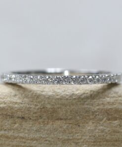 Lab Organic Round Cut Diamond Wedding Band White Gold Platinum LS6151