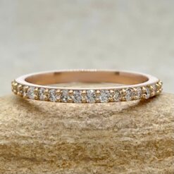 Minimalistic Round Lab Organic Diamond Stacking Ring Rose Gold LS6152